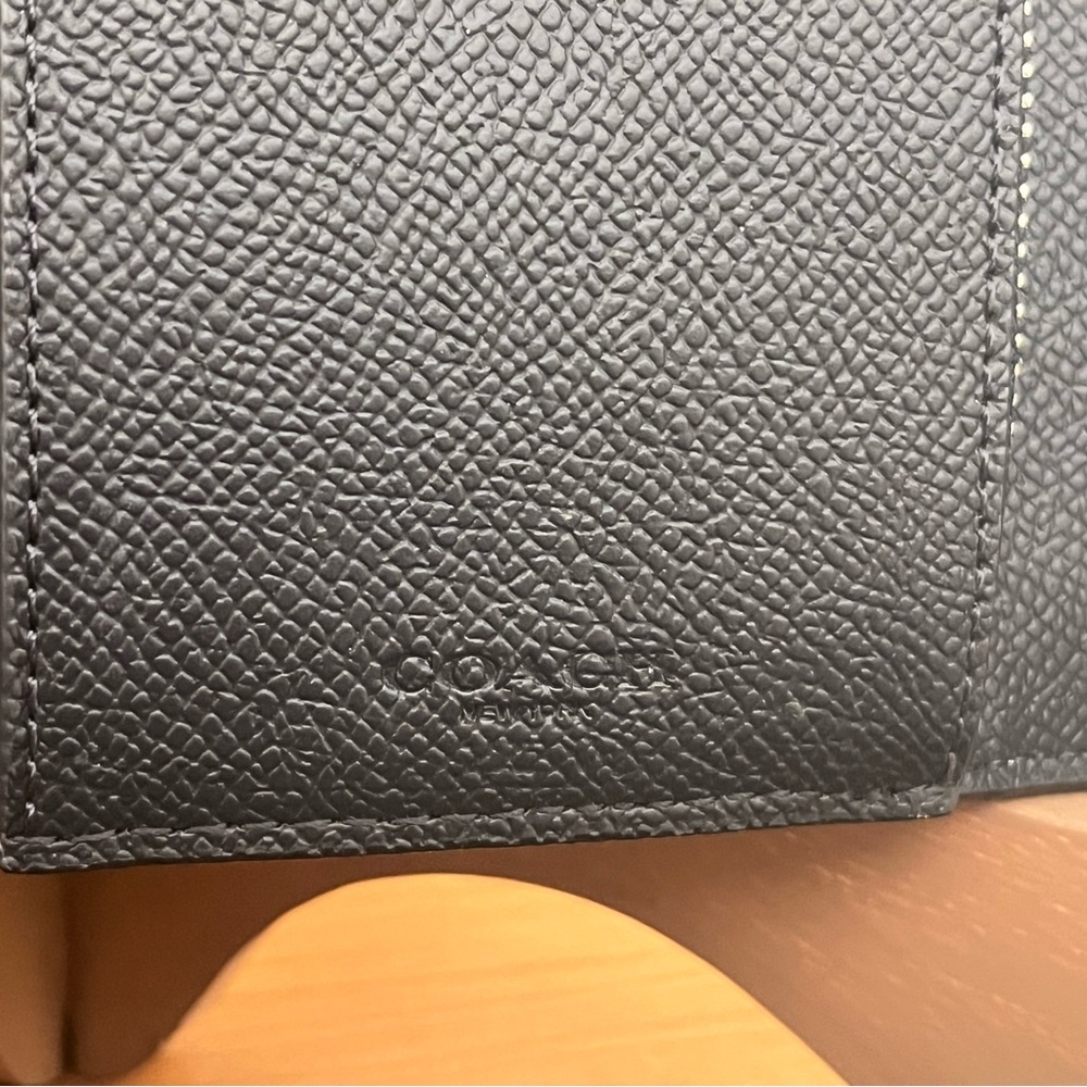 Coach Blue and Black Compact Trifold Wallet - Picture 5 of 6